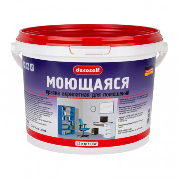 Краска моющаяся белая Decoself морозостойкая 15,8кг ПУФАС