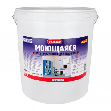 Краска моющаяся белая Decoself морозостойкая 23,7кг ПУФАС