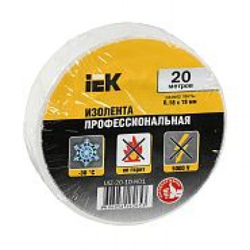 Изолента ПВХ 19мм 20м белая IEK