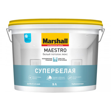 Краска M Maestro белый потолок люкс глубокоматовая 9л