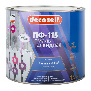 Эмаль ПФ-115 синяя 1,9кг ПУФАС DECOSELF