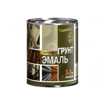Грунт-эмаль по ржавчине зеленая 0,9кг РАДУГА