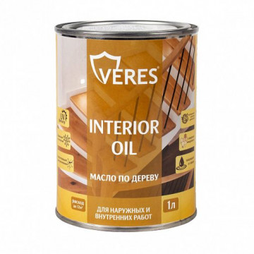 Масло по дереву INTERIOR OIL для наружных работ бесцветный 1л VERES