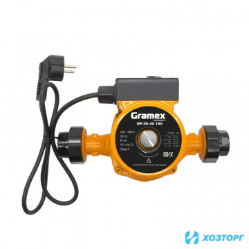 Насос циркуляционный UP-25-40 180мм 4м 72Вт подключение 1" с проводом GRAMEX