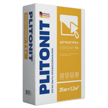 Штукатурка Т1+ с арм. волокнами 25кг PLITONIT