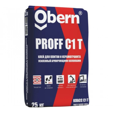 Клей плиточный PROFF C 1T OBERN 25кг для внутренних и наружных работ