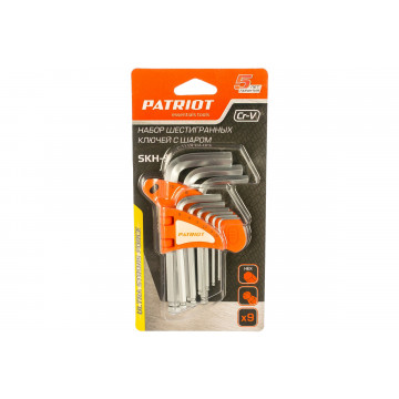 Ключи шестигранные 1,5-10мм 9шт.SKH-9 PATRIOT