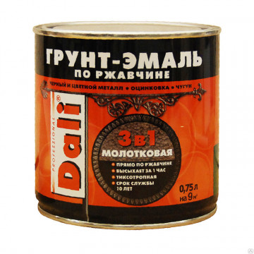 Грунт-эмаль по ржавчине молотковая бронзовая 0,75л DALI