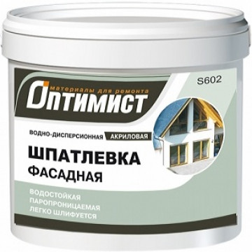 Шпаклевка фасадная акриловая водостойкая S602 5кг Оптимист