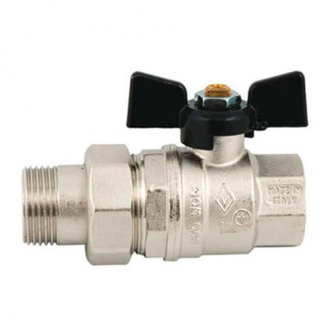Кран шаровый BUGATTI (JER) BH/HР с полусгоном,ручка-бабочка 1/2"