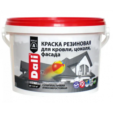 Краска резиновая черная 1,3кг DALI
