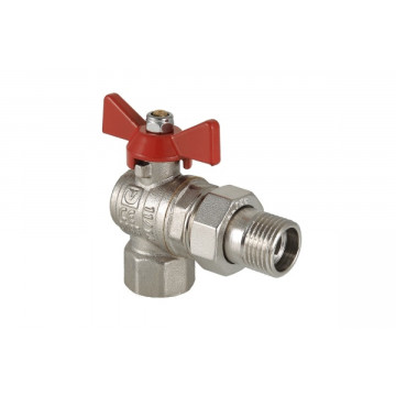 Кран шаровый угловой с полусгоном 1/2" ВН/НР BASE