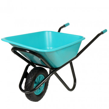 Тачка 120л строительная 180кг 1 колесо D12 PU 4.80/4.00х8, чёрная РВ-Премиум