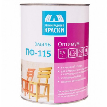 Эмаль ПФ-115 изумрудная 0,9кг ОПТИМУМ