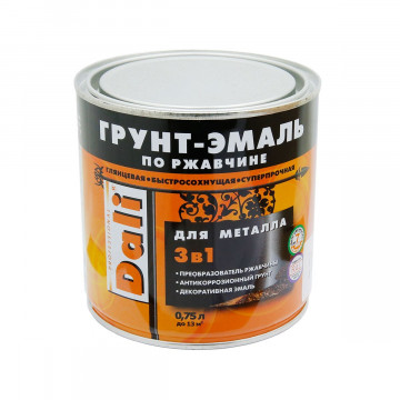Грунт-эмаль по ржавчине 3 в 1 красная 0,75л DALI