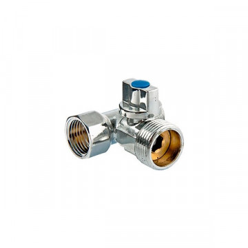 Кран шаровый угловой для подкл.с/т приборов 1/2"х3/4"х1/2"